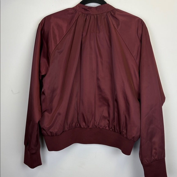 Free People Burgundy Bomber Jacket Size small - Picture 8 of 10
